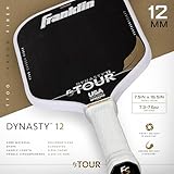 Franklin Sports Pro Pickleball Paddles - FS Tour Featherweight Series Lightweight Paddles - USA Pickleball Approved - Raw Carbon Fiber Surface - Dynasty - 12mm Polymer Core - White