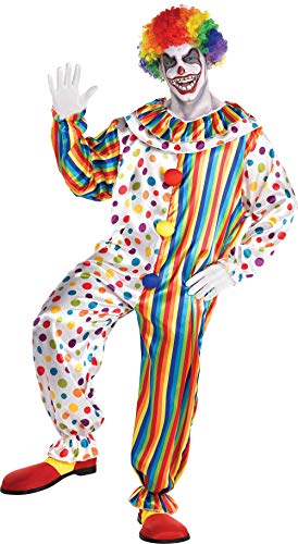 Adult Rainbow Clown Jumpsuit - 1 Pc - Vibrant, Colorful Cotton Clown Costume - Stand Out & Have Fun With This Unique Party Outfit - One Size Fits All