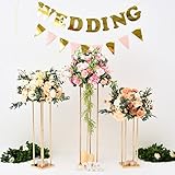 Vincidern 4PCs Gold Flower Stand Centerpieces for Wedding Table Decorations, Metal Flower Stand Metal for Wedding Road Centerpieces, Events, Paty Display Stand(31.5in Tall)