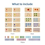 TOOKYLAND Peg Board Toddler Toys, Counting Wooden Toys with 55 Pegs, Wooden Math Manipulatives,Montessori Math and Numbers for Kids & Kindergarten Learning Activities