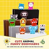 Chinco 60 Pieces Kids Bookmarks Animal Funny Cartoon Ruler Cute Reading Marks Back to School Gifts for Animal Theme Bookmark Ruler for Kids Girls Students Adult