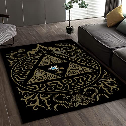 Rugendary Popular Video Game Rug Gamer Room Rug, Round Floor Area Rug, Gaming Chair Mat, Playroom and Living Room Carpet Decor, Gamer Home Decor Gift (3.3x5 ft. Economic Quality, Rectangular)