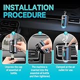 Featwell Car Air Freshener, Car Diffuser Air Freshener Three Adjustable Modes, Car Aromatherapy Machine Rechargeable, Grey