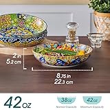 vancasso Pasta Bowls, 42 oz Ceramic Salad Bowls of 4,Large Corlorful Serving Bowls for Kitchen, Dishwasher & Microwave Safe Soup Bowls, Pasta Plates