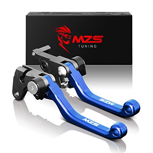 MZS Blue Dirt Bike Brake Clutch Levers Pivot Adjustable CNC Compatible with YZ125 YZ250 YZ426F YZ450F 2001-2007 / YZ250F 2001-2006