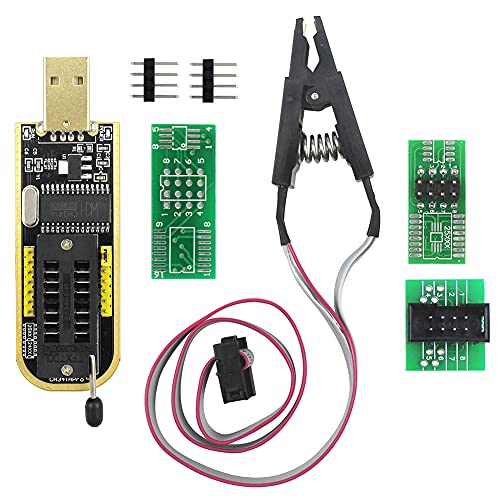 KeeYees SOP8 SOIC8 Test Clip and CH341A USB Programmer Flash for Most of 24 25 Series BIOS Chip with PDF Tutorial