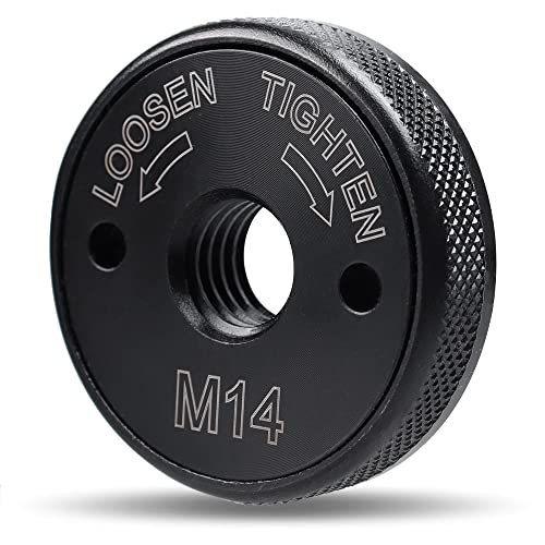 Mesee M14 Thread Angle Grinder Clamping Nut, Quick Release Nut Replacement Fast Locking Retaining Flange Nut Pressure Plate Fastener for Angle Grinder - Black