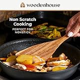 Wooden Spoons for Cooking, 10 Pcs Wooden Cooking Utensils Set – Wooden Utensil Set for Nonstick Pans & Cookware – Teak Wood - Sturdy, Lightweight & Heat Resistant