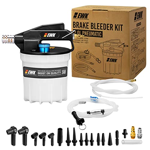 EWK 22 Pcs 2L Pneumatic Vacuum Brake Fluid Bleeder Extractor Pump with 17 Adapters & 2 Bleeding Hoses
