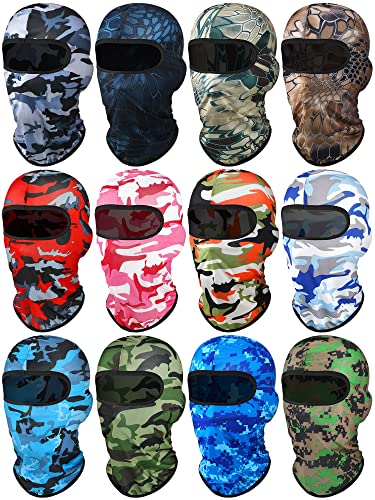 Geyoga 12 Pcs Ski Mask for Men Full Face Cover Winter Face Mask UV Sun Protection Balaclava for Women Outdoor Cycling(Camouflage Style,Camouflage Color)