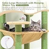 Globlazer F49C Cactus Cat Tower for Indoor Cats, Cactus Series 49inch Cat Climbing Tower Cat Tree with Hammock, Scratching Post, Large Cat Condo House, Cactus Green