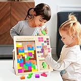 FFTROC Wooden Puzzles for Kids Ages 4-8 8-10 Thick Colorful 3D Russian Blocks and Brain Teaser Tangram Jigsaw STEM Intelligence Toys Educational Gift for Toddlers 3 4 5 6 7 Years Old Boys Girls