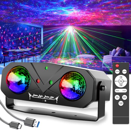 Party Disco Ball DJ Light Ocean Star Projector Dance Sound Activated With Remote Control Stage Strobe for Parties KTV Christmas Halloween Decor