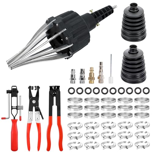 pixticy CV Joint Boot Tool with 3Pcs Cv Boot Clamp Pliers Kit, Expander Rod Spreader Installation Removal Tool, Compatible with Audi, BMW,Mercedes, UTV, ATV (Black)