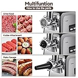 ALTRA LIFE Meat Grinder, Sausage Stuffer, [2800W Max] Electric Meat Mincer with Stainless Steel Blades & 3 Grinding Plates,Sausage Maker & Kubbe Kit for Home Kitchen & Commercial Using