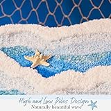 DyeFury Large Ocean Sea Wave Rug 60"x30", Beach Themed Room Decor Aesthetic, Beachy Decor for Bedroom Nursery Kitchen, Washable Blue Area Rug for Summer Room, Nautical Coastal Room Decor