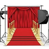 SJOLOON Red Carpet Photography Backdrop Red Curtain Background Hollywood Star Red Carpet Photo Background Vinyl Studio Props 11411 (10x10FT)