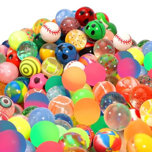 Pllieay 264Pcs Bouncy Balls Bulk, Rubber Balls 27mm Bouncy Ball for Kids, Bouncy Ball for Kids Party Favors, Prizes, Rewards, Birthdays Gift and Vending Machines (Style Random)