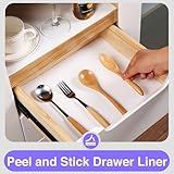 Cabinet Shelf Liner Peel and Stick: Self Adhesive Cabinets Paper - Non-Slip White Drawers Liners - Easy to Cut, Removable, PABUSIOR Cupboard Liner for Pantry, Countertops, Shelves, 15.7 in x 12 FT