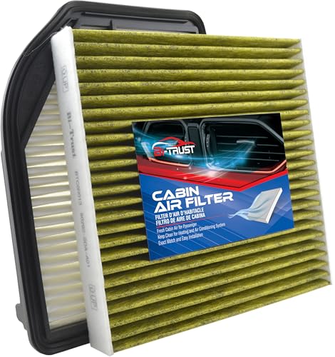 Engine and Cabin Air Filter Kit for Honda CR-V 2012-2014, High Performance Cellulose and Activated Carbon Filters, Replaces CA11258, HA-899, PA4468, Filtro de aire del motor, BI-TRUST TZBT00145