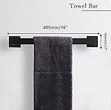 5-Pieces Matte Black Bathroom Hardware Accessories Set, SUS304 Stainless Steel Bath Towel Bar Set, Towel Racks for Bathroom Wall Mounted.