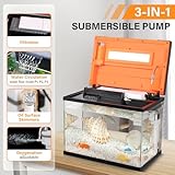 hygger 6 Gallon Smart Aquarium Starter Kit, Glass Fish Tank with Auto On/Off 24/7 Mode Light,Heater,Water Pump,Filter Media,Auto Feeder,Water Changer,Cleaning Gloves,Fish Net,Local Time/Timing Set