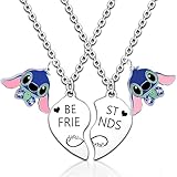 AIIGOU Necklace BFF Necklace for 2 Big Sister Little Sister Necklaces Set for 2 Pcs Friendship Jewelry Gifts Best Friend Necklace for Girls who Loves