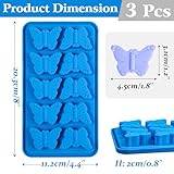 Webake Butterfly Silicone Mold 10-Cavity, 3D Butterfly Shaped Mold for Ice Cube, Chocolate, Candy, Soap Making, Pack of 3