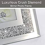 Crushed Diamond Wedding Mirror Photo Frame, Crystal Silver Glass Picture Frame For Photograph Size 8x10 inch, Pack of 2 Pieces, table top Stand frame & Wall Frame. Bling Sparkle Crushed Diamond Home