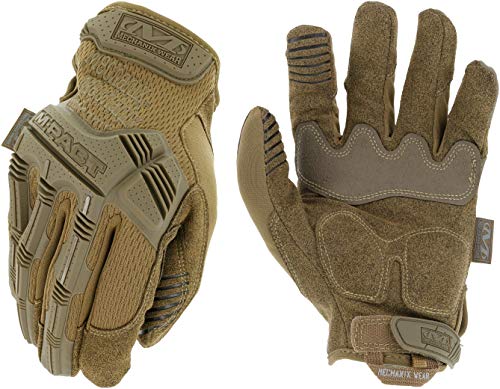 Mechanix Wear: M-Pact Tactical Gloves with Secure Fit, Touchscreen Capable Safety Gloves for Men, Work Gloves with Impact Protection and Vibration Absorption (Brown, Large)