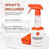 WHOOSH! TV Screen Cleaner - 16.9 fl oz + 1 Microfiber Cleaning Cloth - for TV, OLED, Car, Computer, Laptop, MacBook, iPad, iPhone, Camera, Touch Screen - Industrial Size Electronic Cleaner Kit