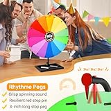 GADFISH 24-inch Tabletop Spinning Prize Wheel, Spin Doodle Game Spinner, Storable Prize Wheel Spinner with Stand, Wheel of Fortune Game, Suitable for Family Games, Party Games, 14 Colors