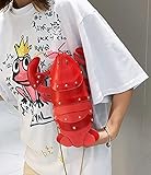 QZUnique Crayfish Shape Handbag Novelty Animal Shaped Purse Crossbody Bag Detachable Shoulder Bag for Women Girl