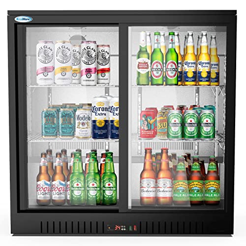 KoolMore BC-2DSL-BK Commercial-refrigerators, Double Sliding Door, Black, 7.4 cubic feet