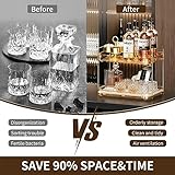 Seoneiro Whiskey Tray, Glass Cup Rack, Mug Holder, Coffee Cup Organizer, Bathroom Countertop Organizer Organizer with Drain Board Wine Glass Decorative Organizer, Food Tray, Kitchen Spice Rack