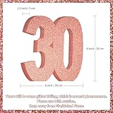 30th Birthday Decorations for Women,30th Anniversary Decorations, Rose Gold Pink Glitter 30th Birthday Party Centerpieces for Table Decorations, 30 Table Topper Decor