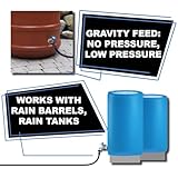 BlueBarrel™ Gravity-Fed Drip Irrigation Kit with Inline Emitters: No-Pressure/Low-Pressure Irrigation for Rain Barrels, Rain Tanks, & Cisterns. Made in USA; Instructions & Videos Included