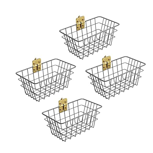 4-pack E-Track, Bolt-on Wall Mount Wire Basket, w/Bolt-on Option | Super Easy Portable Trailer Organizing Storage Pail | Useful Organization Bin for Trucks and Warehouses