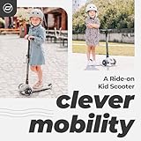 Scoot & Ride Stand-up Push Scooter for Children Ages 3-6, Highwaykick 3, Ash