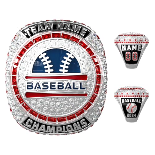 LASTMINVIN Custom Championship Ring Personalized Design Name and Number Baseball Football Championship for Team Spors Events Achievements Engraved and Customizable Jewelry Gift