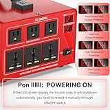 OLTEANP 5000 Watt Voltage Converter Transformer Heavy Duty Step Up/Down Power Converter 220V to 110V, 110V to 220V with 3 US Outlets, 3 Universal Outlets, LCD Display, Circuit Breaker Protection