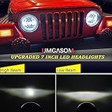 UMGASOM 1Pair RGB Skull Led Headlights with 5 Skull Patterns and Amber Halo Turn Signals 7 Inch Headlamps Compatible with W-Rangler JK TJ LJ CJ Hummer H1 H2 H6024 Chevy Truck