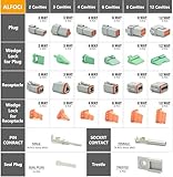 215 PCS Deutsch Connector Kit, DT 2 3 4 6 8 12 Pin Connectors, IP67 Waterproof Electrical Connectors Plug with 75 Pairs Size 16 Stamped Contacts for Car Truck Boat, 215PCS(Stamped Contacts)