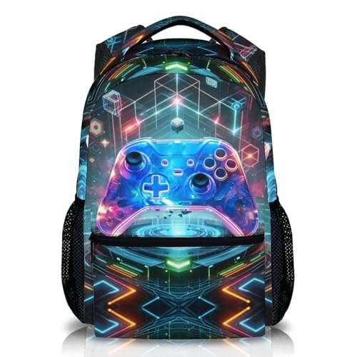 Kids Backpacks for Boys, Game Bookbag with Pockets for Preschool Elementary Middle School, 17 Inches Back to School Gifts for Children 8-12, Lightweight Backpacks for Gamer Lovers