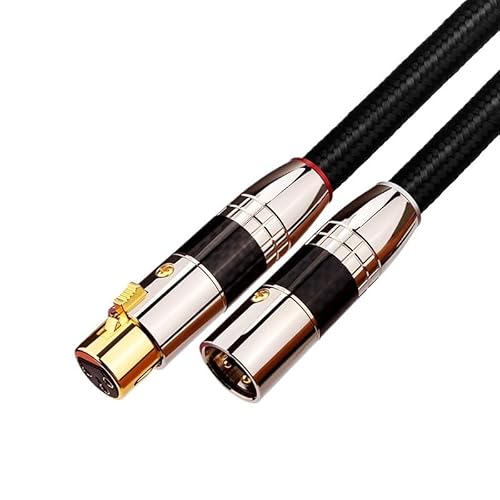 FWSYIVV Hi-End 7N OCC+ Silver Plating XLR Male to Female Balanced Audio Cable 3Pin Ja-ck Extension Cable(1 Piece,1.5m)