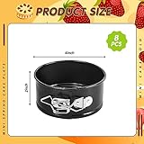 Sunnyray 8 Pcs 4 Inch Springform Pan for Baking Mini Cheesecake Pans with Removable Bottom Nonstick Leakproof Round Cake Mold Spring Form Molds for Mini Cheesecake Pizza and Quiches (Black)