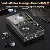 HIFI WALKER H2-128GB MP3 Player Bluetooth 5.2 Hi Res Music Player Flac Digital DSD Lossless Audio Player High Resolution Portable DAP Player, Two-Way Bluetooth, 128GB SD Card+Expandable Memory