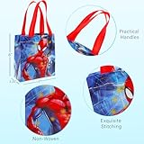 Spiderman Party Favor Bag Set – 24 Pack of 8" Spiderman Party Goodie Bags for Kids Bulk Reusable Mini Totes | Marvel Spiderman Birthday Party Supplies