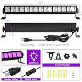 10 Pack IP66 Waterproof 36W LED Black Light Bar, Blacklight Flood Light with Plug & Switch & 5ft Power Cord, Each Light Up 21x21ft Area, for Glow Fluorescent Party Bedroom Game Room Body Paint Stage