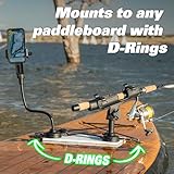 SUP Angler Lite Universal Paddleboard Mounting Kit with Accessories Ports, Fishing Rod Holders & Phone Holders (1 Rod and 1 Phone Holder)